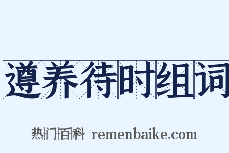 遵养待时组词是什么意思的图片